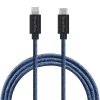 Lightning till USB-C Kabel 2m Fuzzy Blue Wave