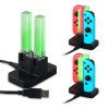 Färgglad LED-laddstationshållare för 4st Nintendo Switch Joy-Con